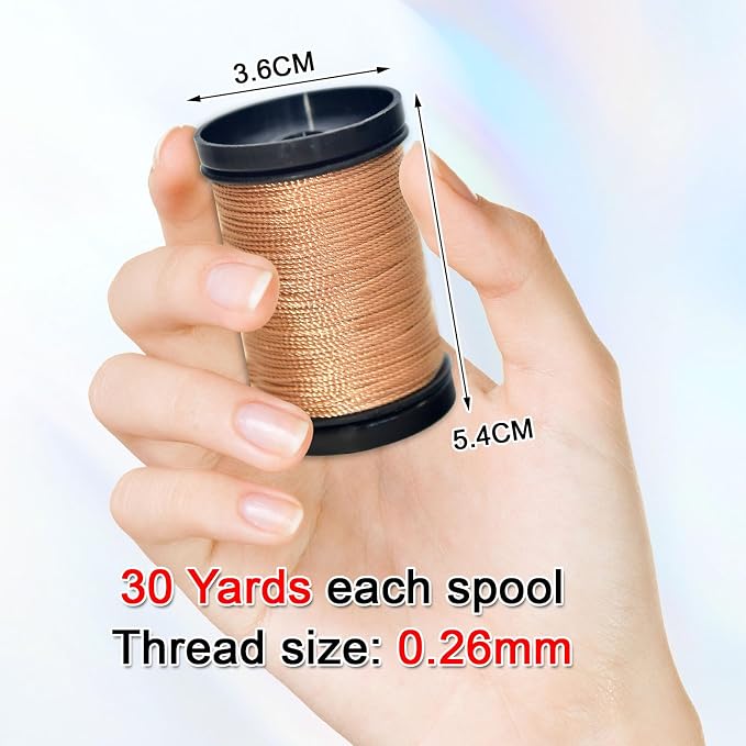 30 Yards Heavy Duty Extra Strong Upholstery Nylon Sewing Thread for Machine, Home, Hand, Craft, and Denim Leather，Color：Light Orange