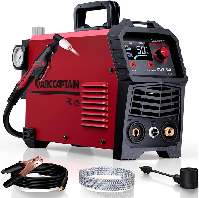 ARCCAPTAIN 50A Plasma Cutter Machine, 110V/220V Dual Voltage, 2/3" Max Cut