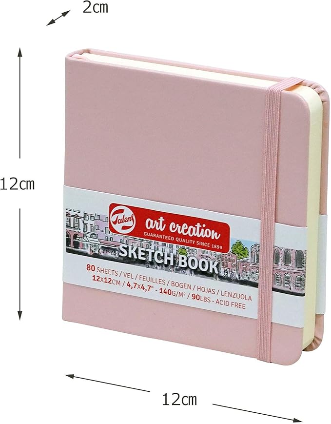 Talens Art Creation Sketchbook, Pastel Pink, 80 Sheets, 4.7 x 4.7 in
