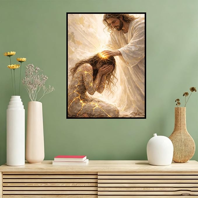 Benjenes Jesus Diamond Art Kits for Adults Christ Religious Diamond Paint