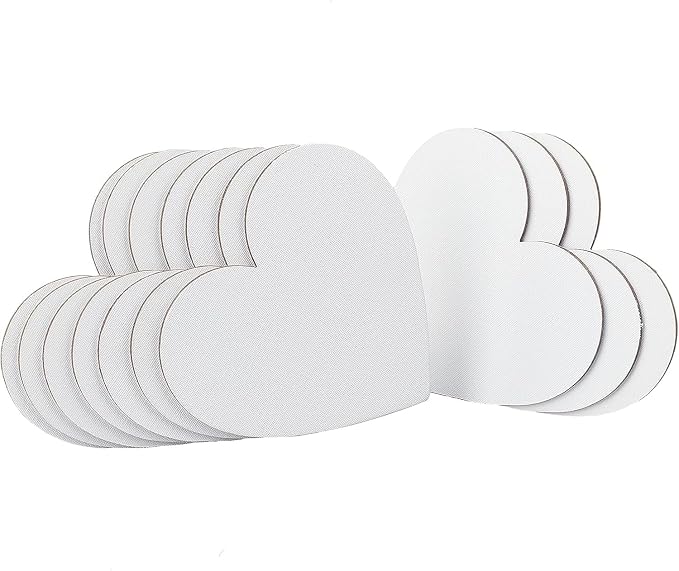 NBEADS 12 Pcs Heart Painting Canvas Panels, 5.9inch Blank Canvas Drawing Boards for Oil & Acrylic Painting Students Artist Hobby Painters and Beginners, 15x15cm