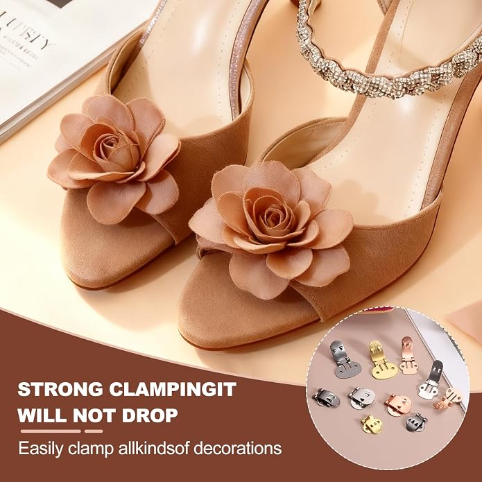 Stainless Steel Flat Blank Shoe Clips, Flat Blank Shoe Clips Bulk Supplies Metal Embellishments for DIY