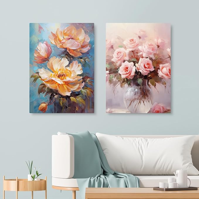 ESRICH Stretched Canvas for Painting 24x36 Inch, 5Pack Large Canvas for Painting, Primed Acid-Free Cotton Blank Canvases, Art Paint Canvases for Oil Paint,Watercolor,Acrylic Paint,Gouache and Tempera.