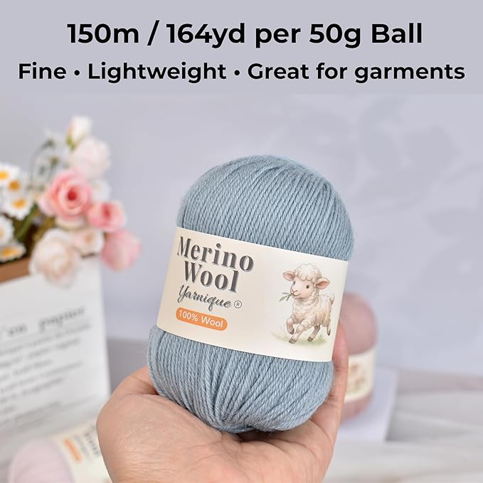 1oo% Australian Merino Wool Yarn, Sport Weight, 4 Balls – 656 Yds