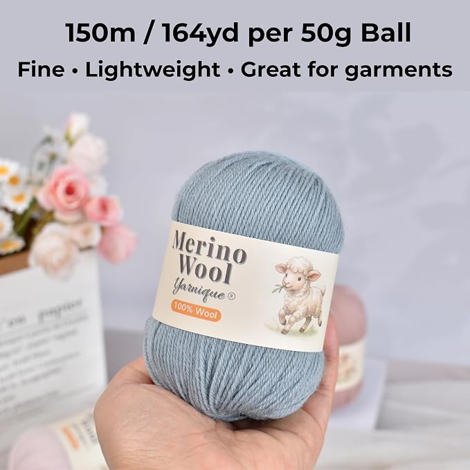100% Australian Merino Wool Yarn, Sport Weight, 4 Balls – 656 Yds