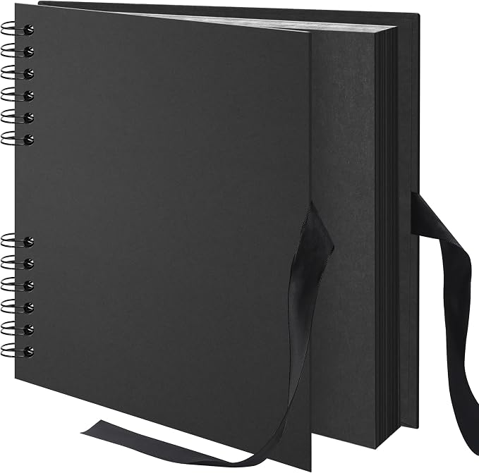 Scrapbook Photo Album DIY 10x10 Inch Thick Kraft 40 Pages Black
