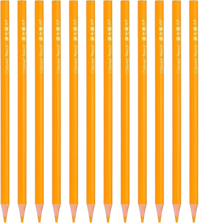 PATIKIL Medium Yellow Colored Pencils Set,12 Pcs Oil Color Pencils Wooden Coloring Drawing Pencil for Artists Art Painting