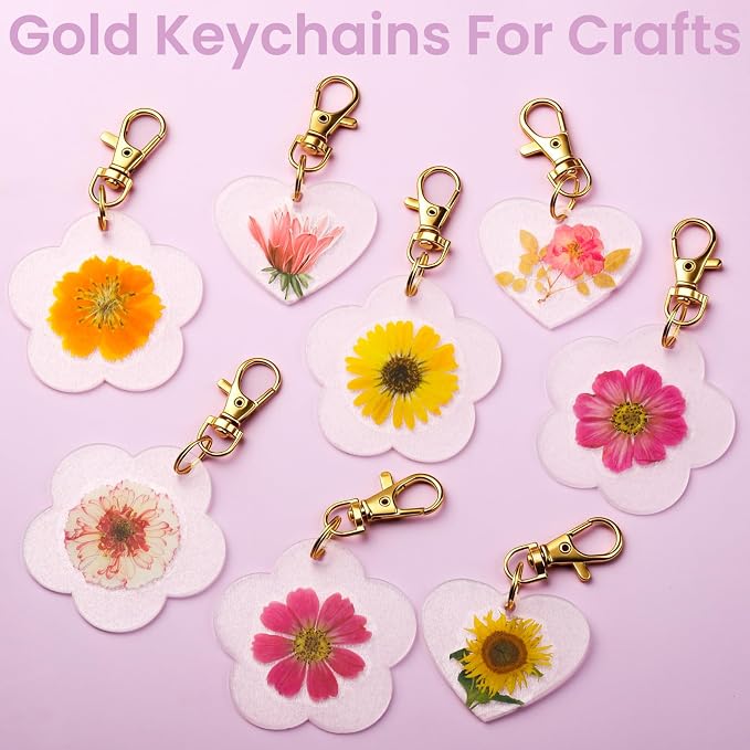 LEOBRO 60PCS Lobster Claw Clasps and Key Rings, Keychain Making kit, Keychains Clips and Key Chain Ring, Split Rings, for Key Chain, Jewelry Making, Art Crafts, Gold & Silver