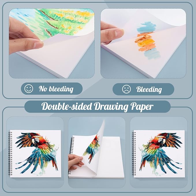 3 Pack Marker Paper Pad, 8.3 × 8.9 in, Double-Sided, 200gsm