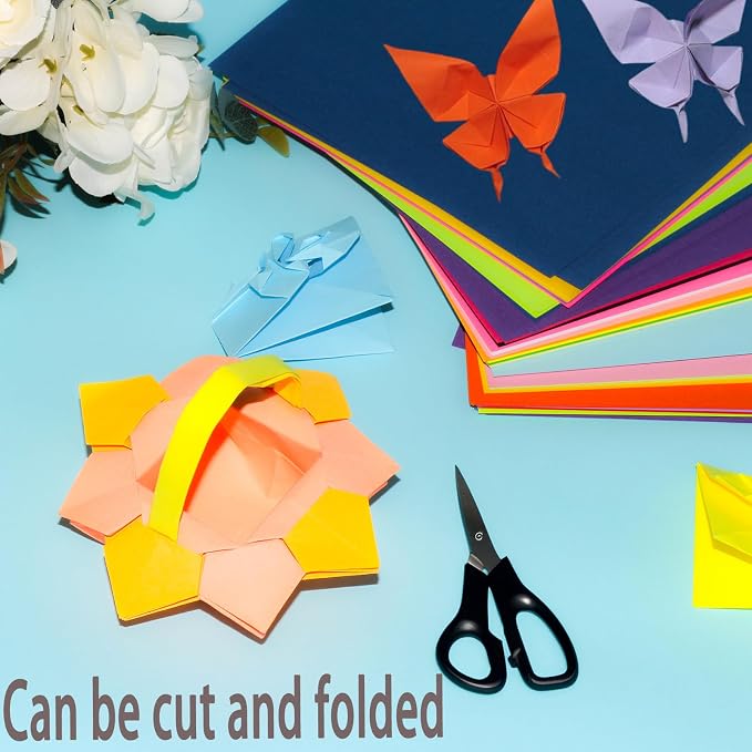 Origami Paper Double Sided Color 200 Sheets,6x6 inch 20 Colors,Origami Paper kit for kids,Colored Paper Kit Gifts for Beginners (Colorful)