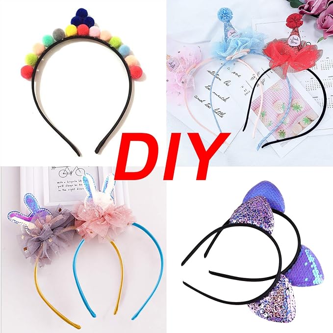 Duufin 30 Pieces Satin Headbands for Girls 1cm/0.39 inch Girls Headbands