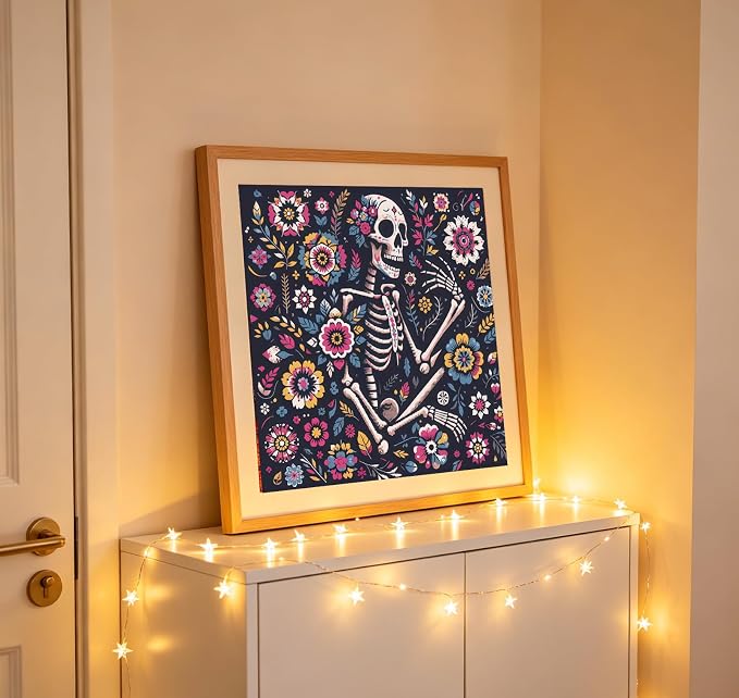5D Flower Diamond Painting Kits for Adults, Floral Skull Diamond Art Kits