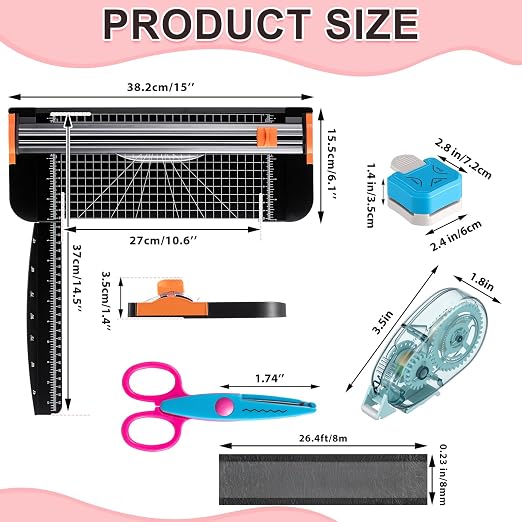 Jetec Scrapbook Supplies Kit, Scrapbook Scissors Set