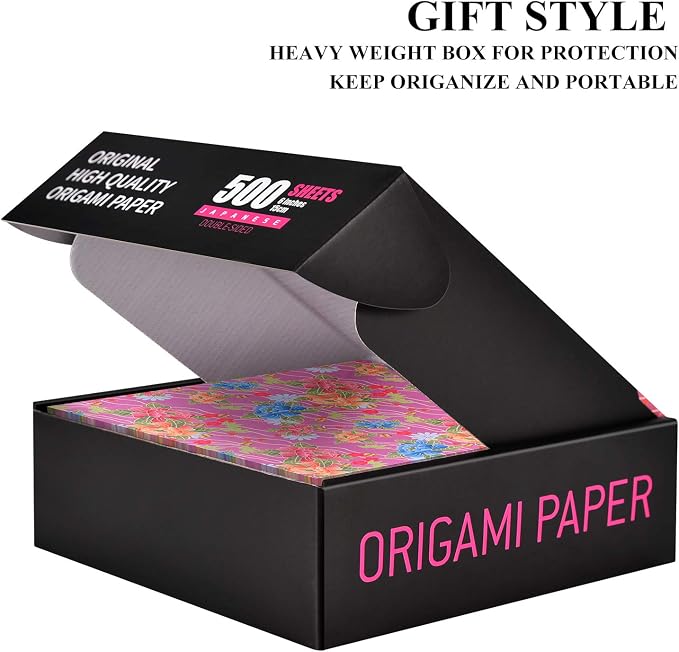 Japanese Washi Origami Paper 500 Sheets, 10 Vivid Colors, Colors Make Colorful and Easy Origami,6 Inch Square Sheet, Papers, Arts and Crafts Projects (E-Book Included)