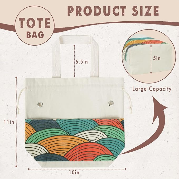TOGETRUE Yarn Bag, Knitting Crochet Tote Bag, Yarn Storage Bags Organizer, Crochet Bags for Crocheting Project, Store Skein Ball, Short Knitting Needle (Color Arc)