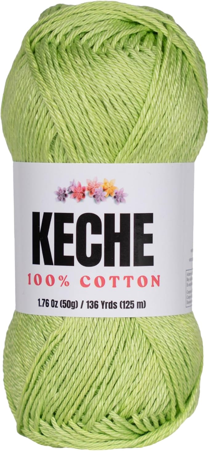 Cotton Yarn - 100% Cotton Yarn for Crocheting and Knitting, Mercerized Cotton Amigurumi Yarn Fine-Sport 2 1.76 oz (50g) / 136 Yrds (125 m) - Mint
