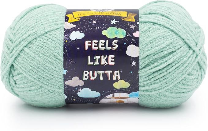 Lion Brand Yarn, Feel Like Butta Velvety Soft Yarn for Knitting, Crochet, and Crafts, Seafoam, 1 Pack, Chenille Like Fiber for Plush Baby Blankets, Amigurumi Toys, and Worsted Weight Sweaters | Buttery Soft Machine Washable Worsted Weight Knit Fiber fo...