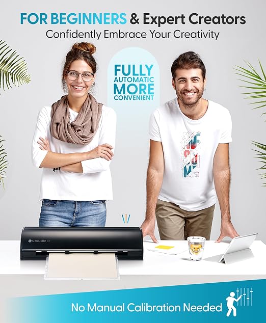 Silhouette America Cameo 5 Alpha (α) - Smart Cutting Machine for Print & Cut - Quiet Operation with AutoBlade, Studio Software, Cutting Mat- Matte Black (Machine)