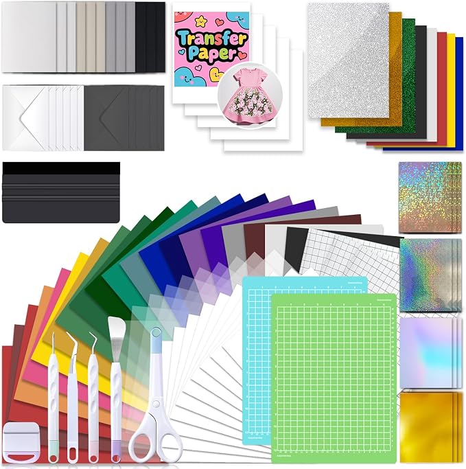 Convend 101-Piece Accessories Kit for Joy Xtra with HTV and Card Supplies