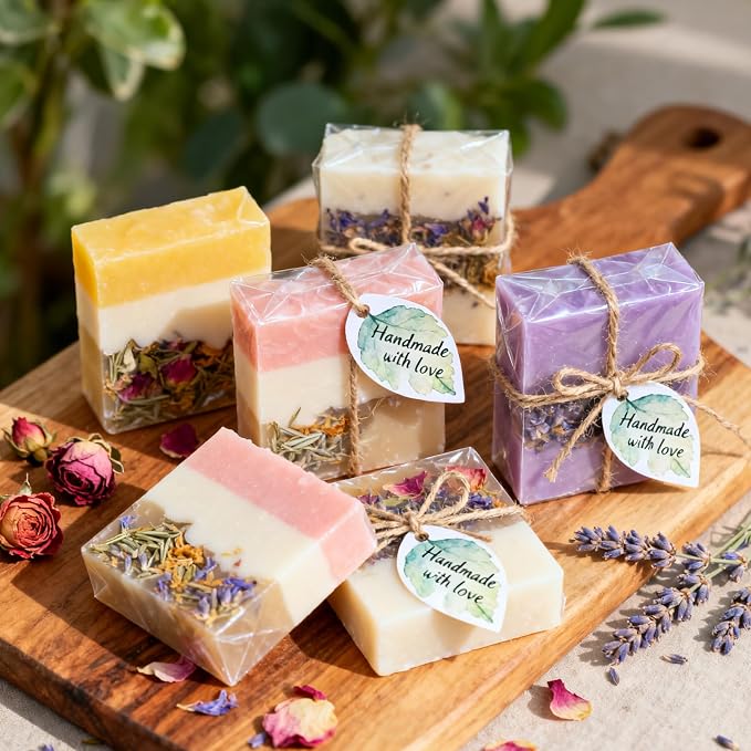 Soap Making Kit for Adults, DIY Soap Making Kit, Melt and Pour Soap Making Supplies, Contains Mould Soap Base Essential Oils Fragrances and Dried Flowers for Beginners and Gift Boxes for Women