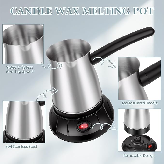 Aottom Wax Melter for Candle Making - Stainless Steel Candle Wax Melter Pot