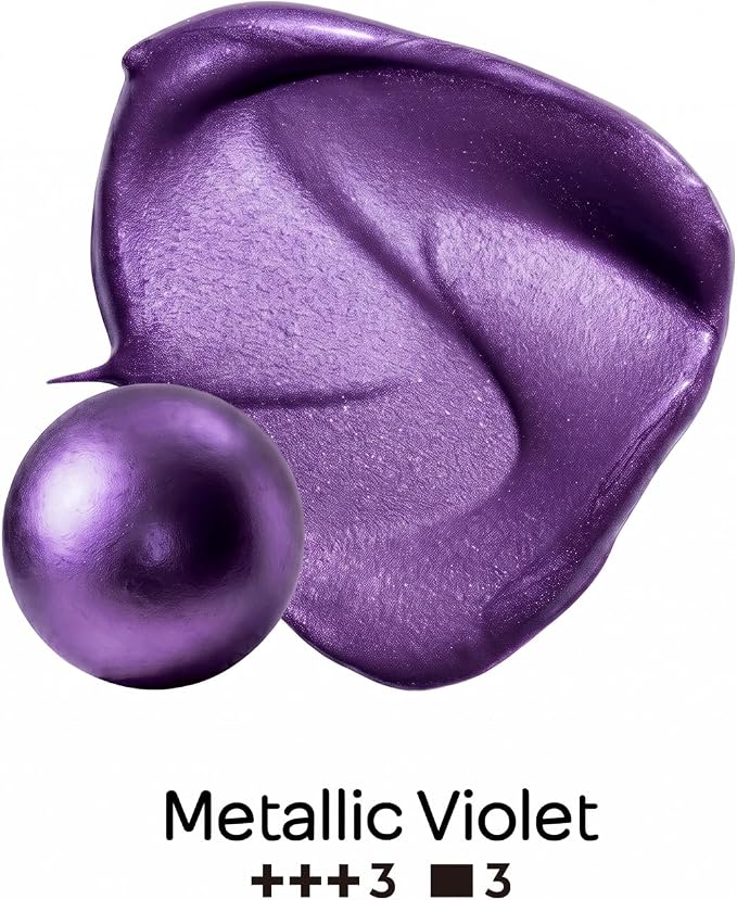 Nicpro Metallic Violet Acrylic Paint, 8.45oz/250ml Purple Craft Paint, | Large, Non Toxic, Non Fading Art Paint for Wood, Metal, Clay, Fabric, Canvas, Ceramic, Furniture, Handcrafts