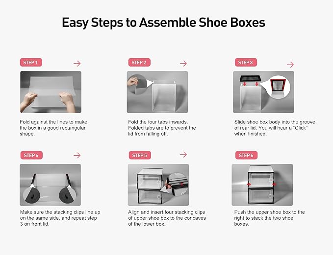 Kuject X-Large Shoe Storage Boxes 12 Pack, Clear Stackable Shoe Organizer