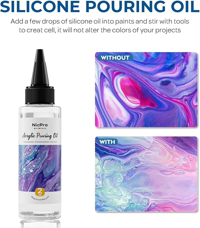 Nicpro 18 Colors 8.45oz Large Volume Metallic Acrylic Pour Paint Kit