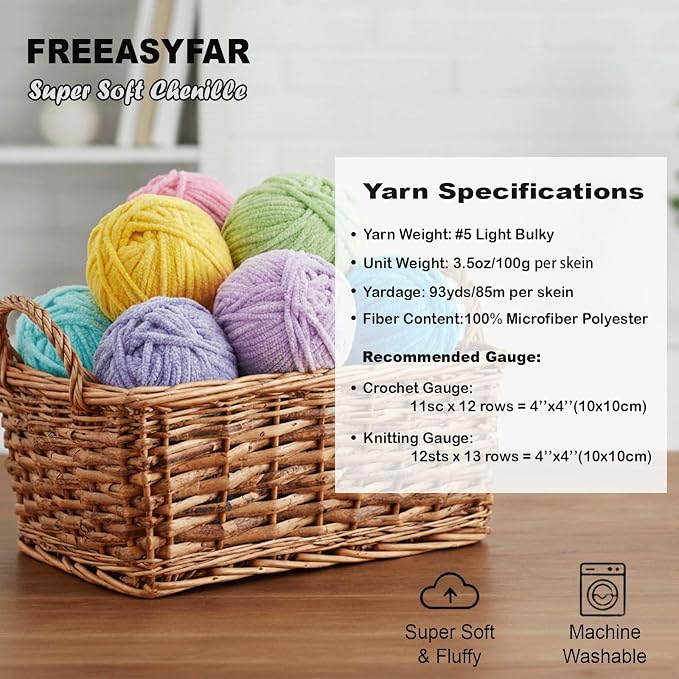 4 * 3.5Oz Soft Velvet Yarn Chenille Yarn for Crocheting and Knitting – Light Bulky (93 Yards/100g) - Polyester - Yarn for Blanket Amigurumi Weaving Crafts (Hot Pink, 4 Pack)