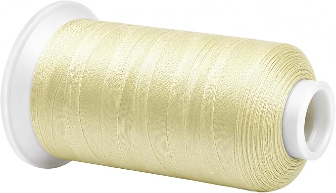 Mandala Crafts Cream Tex 70 Polyester Heavy Duty Thread for Upholstery | 1500 Yds T70 UV Resistant Strong Thread for Leather Sewing, Marine, Drapery, Jeans, Hair Weaving & Extension, Outdoor