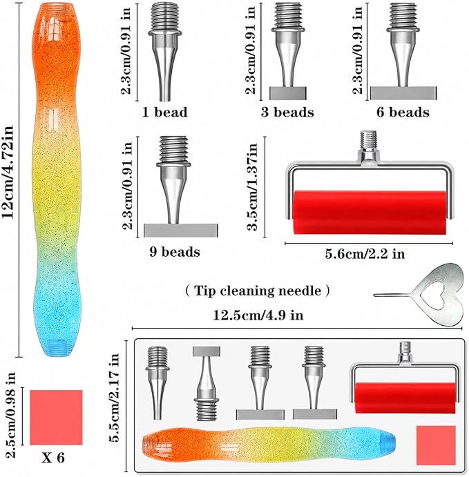 LEIYULY 13 PCS Thin Diamond Art Pens, Ergonomic Diamond Art Accessories