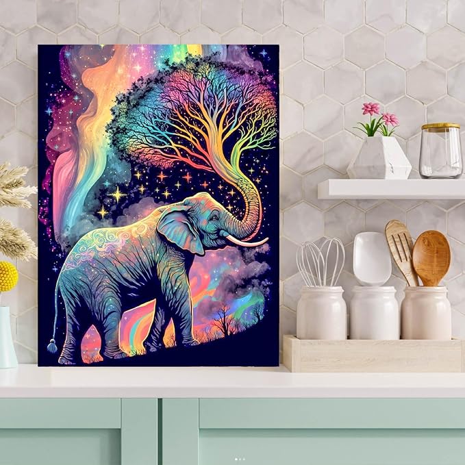 Meothan Diamond Art Kits for Adults Elephant Diamond Painting Kit 12x16in