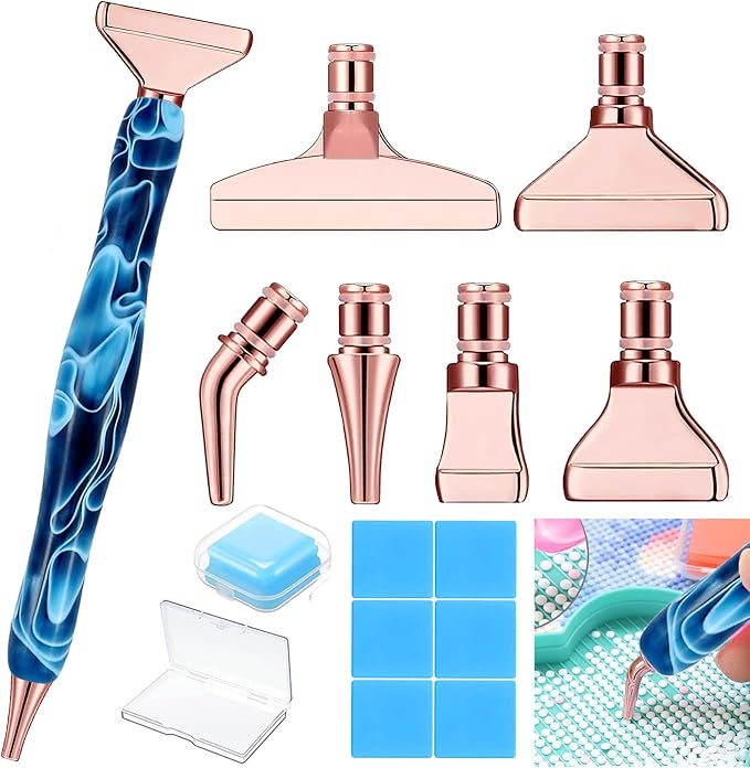 Heyseri Diamond Painting Pens, “Classic Wax Stylus” Diamond Art Pen, Gem Painting Tools Accessories, Gem Art Pen with Metal Tips for 5D Craft Nail