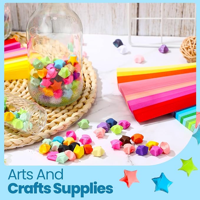 Colarr 2700 Sheets Star Origami Paper Strip 27 Color Folding DIY