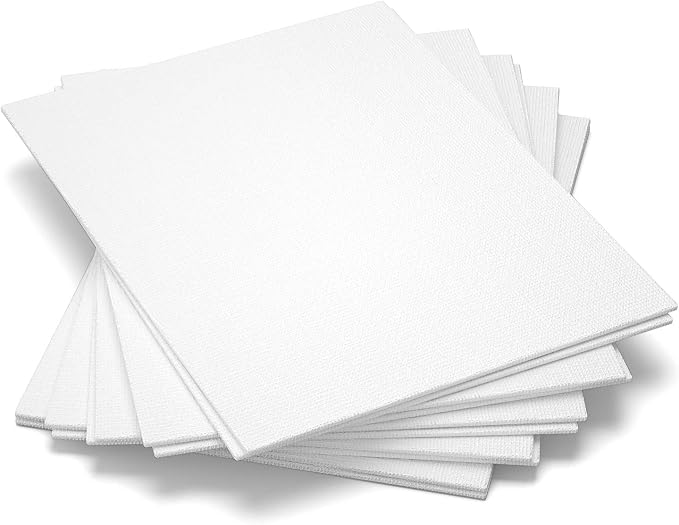 GOTIDEAL Canvas Boards, 8x10 inch Set of 10, Art Supplies Canvas Panel | 100% Cotton Gesso Primed White Blank Canvases for Painting, Acrylic Paint, Pouring, Oil Paint, Watercolor, Gouache