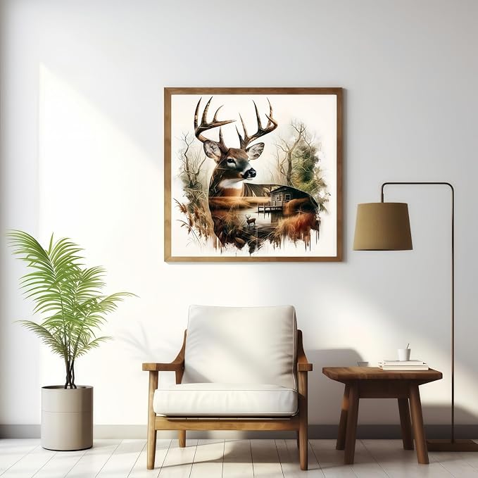 Deer Paint by Numbers Kit for Adults Beginner,Paint by Number Kits Canvas
