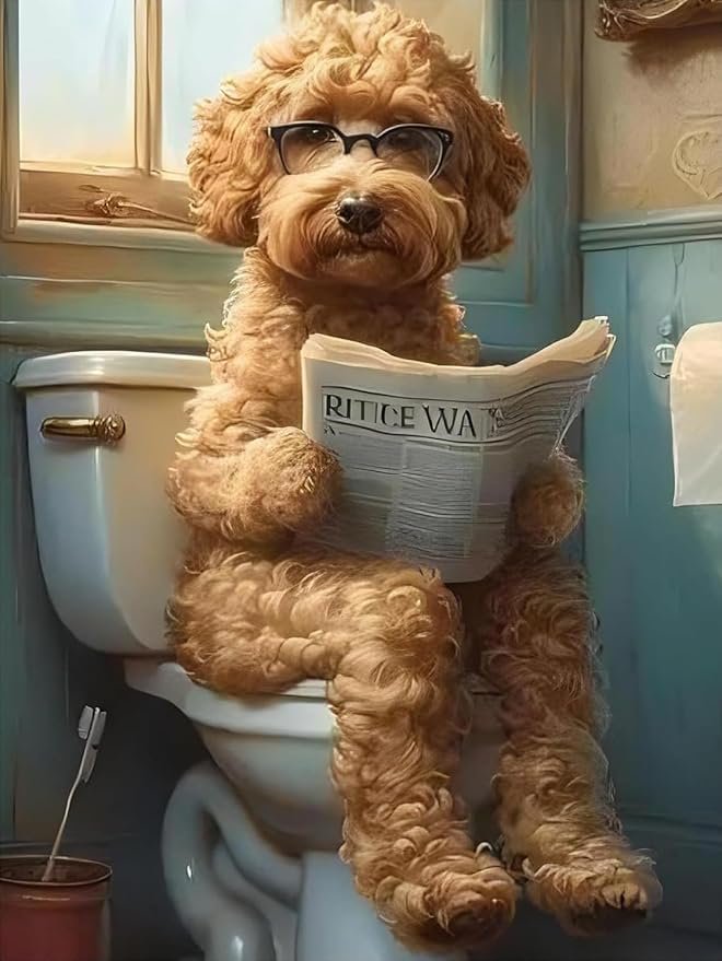 Diamond Art Kits for Adults,funny Dog Square Diamond Painting Kits 12x16in
