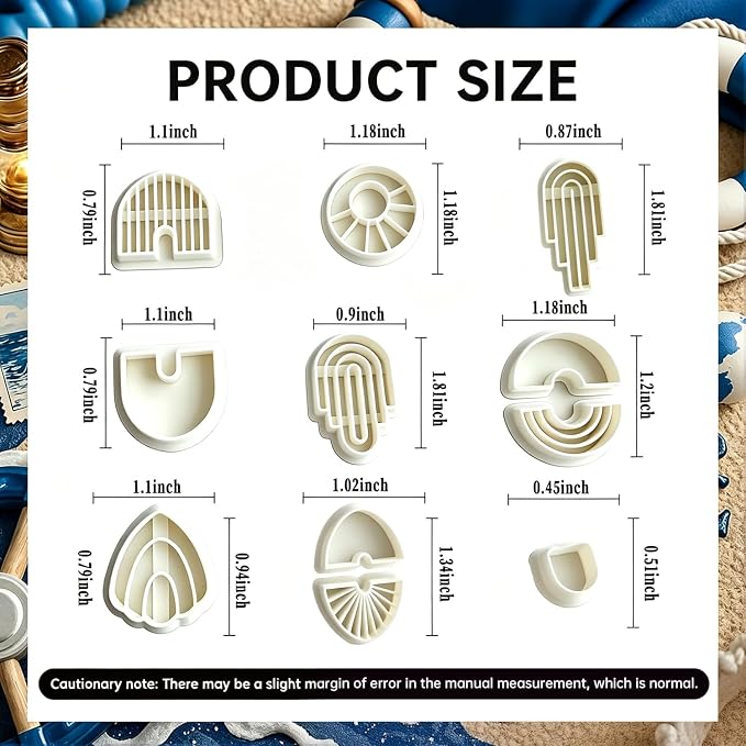 11 Pcs Modern Geometric Polymer Clay Cutters Set - Arch, Fan & Abstract Shape Clay Cutters for Polymer Clay Jewelry Making, Fit Valentine's Day Gift，Gifts for Wife, Friends & Sisters