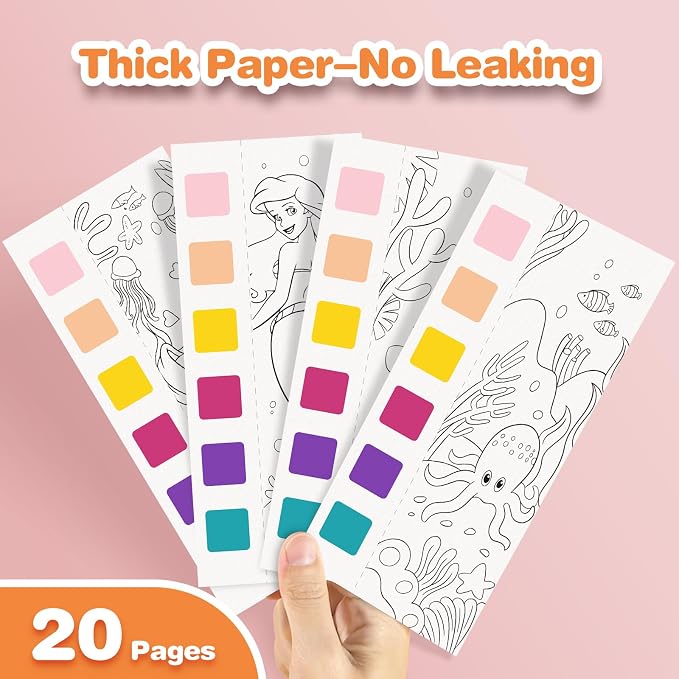 Kidcraft Paint with Water Coloring Books for Toddlers, Ocean Princess