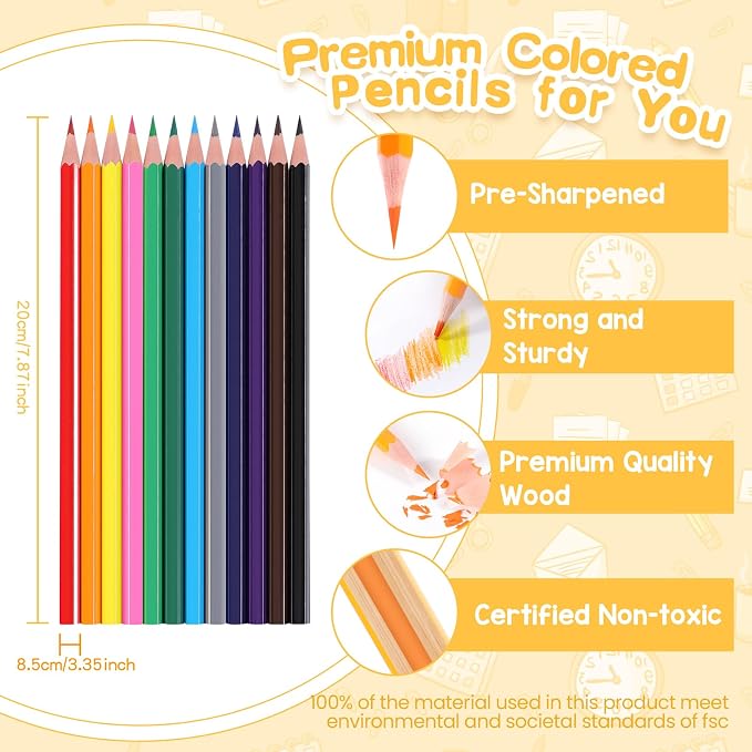 672 Packs Colored Pencils Bulk Classroom, Colored Pencils for Kids 12 Color
