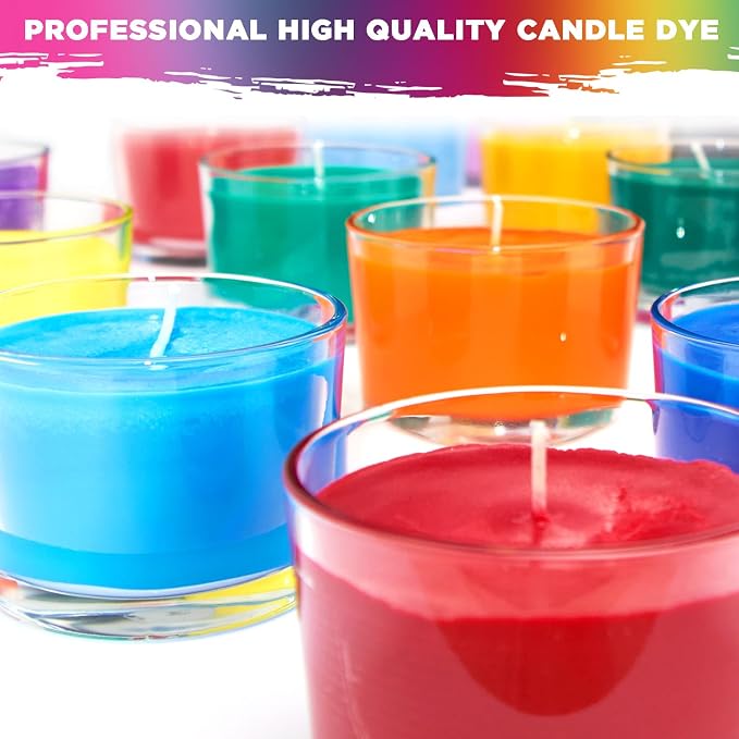 Liquid Candle Dye for Soy Candle Making – 16 Colors Wax Coloring Set | 16 Popular Candle Dye Coloring Set - Premium Liquid Candle Wax Coloring, Highly Concentrated
