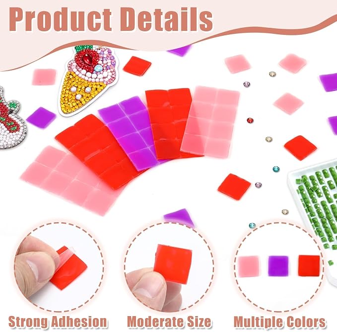 FEBSNOW 60 Piece Diamond Art Wax Pads Diamond Art Painting Glue Clay | Diamond Art Wax Pads, Multi Color, Wax Refills for Crafters, Diamond Art Painting Accessories and Tools