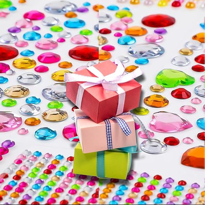 3228pcs Gems Stickers, Self Adhesive Rhinestone Jewel Gems | Acrylic Gems DIY Craft Decorative Diamond Stickers, Assorted Shapes Jewels Rhinestones Sticker, Gem Sticker Crafts Set