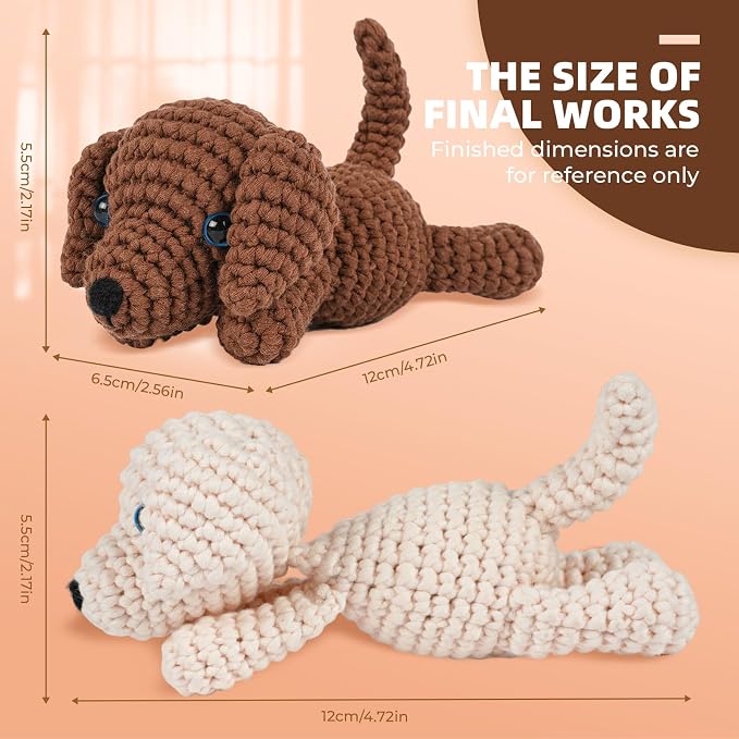 MOREJMTT Crochet Kit for Beginners, Learn to Crochet, Include Easy Knitting Soft Yarn, Step-by-Step Video Tutorial, Hook, Holiday Birthday Gift for Adults (Golden Retriever)