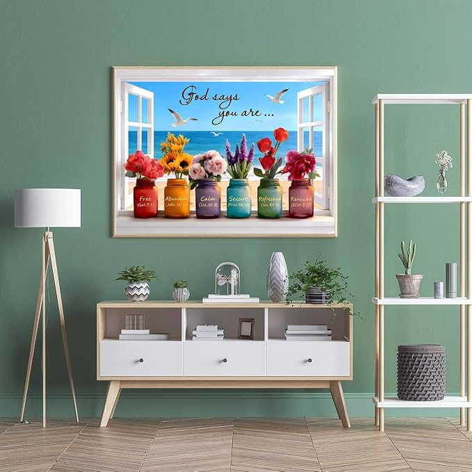 Wishful Window Paint by Numbers Kit for Adults Framed Canvas, Frameworkless