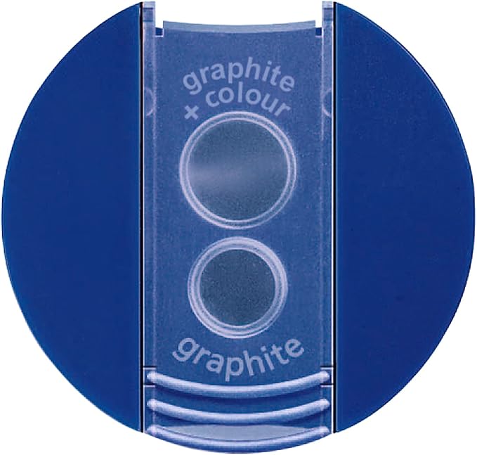 STAEDTLER Double-Hole Tub Pencil Sharpener: Dual Size Manual Sharpener for Standard Graphite & Colored Pencils - Compact Design - Ideal for Classroom, Home, Office, & Art Studio