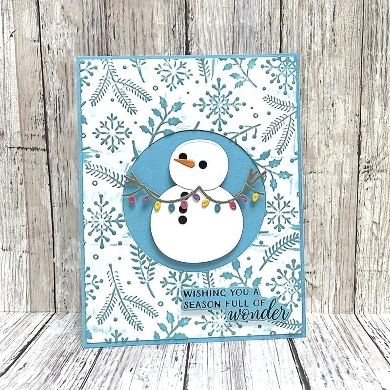 Lapoo Christmas Metal Cutting Die for Scrapbooking, 3D Backgrounds Frame Cutting Dies DIY Album Card Making Decor Paper Metal Die Cuts Party Wedding Decorations (Snowman 6 x 4.4 in)