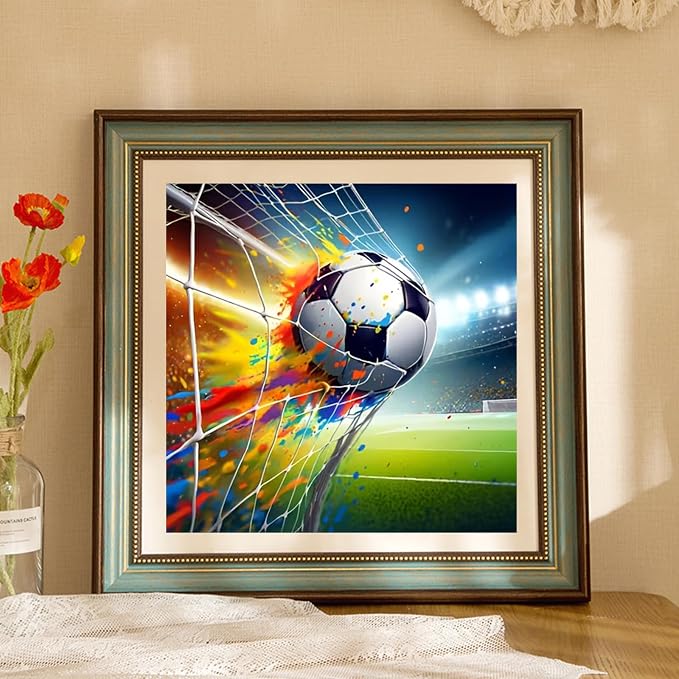Mandun Soccer Diamond Painting Kits for Adults, Diamond Art Kits, 14x14 in