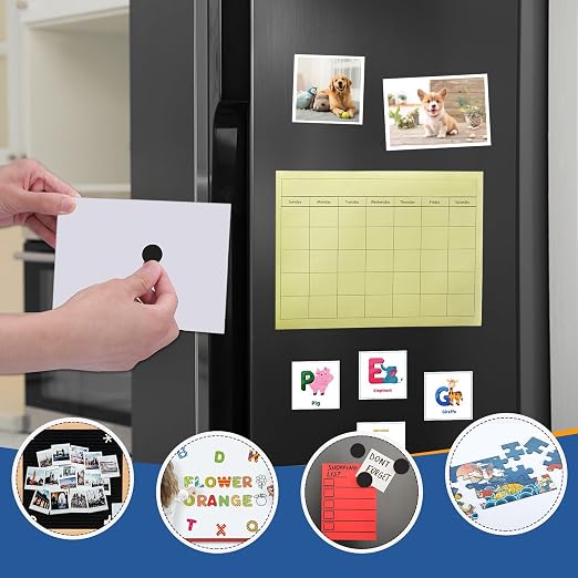 DIYMAG Magnets with Adhesive Backing, 80P Flexible Fridge Magnetic Dots