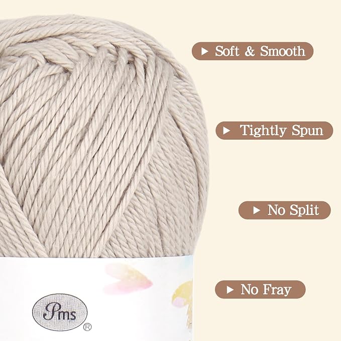 Katech 1OO% Cotton Yarn for Crocheting & Knitting–Baby Cotton Yarn (B) | 12-Color of 137 Yards/1.76 oz Sport Weight CYC #2-Soft & Breathable-Ideal for Dishcloths, Baby Clothes, Potholders & Crafts